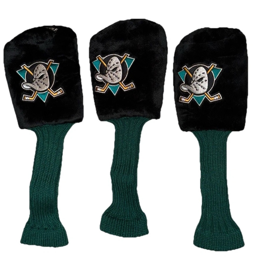 SET 1 3 & X Anaheim Mighty Ducks Golf Club Headcover The Iconic Goalie Mask Logo